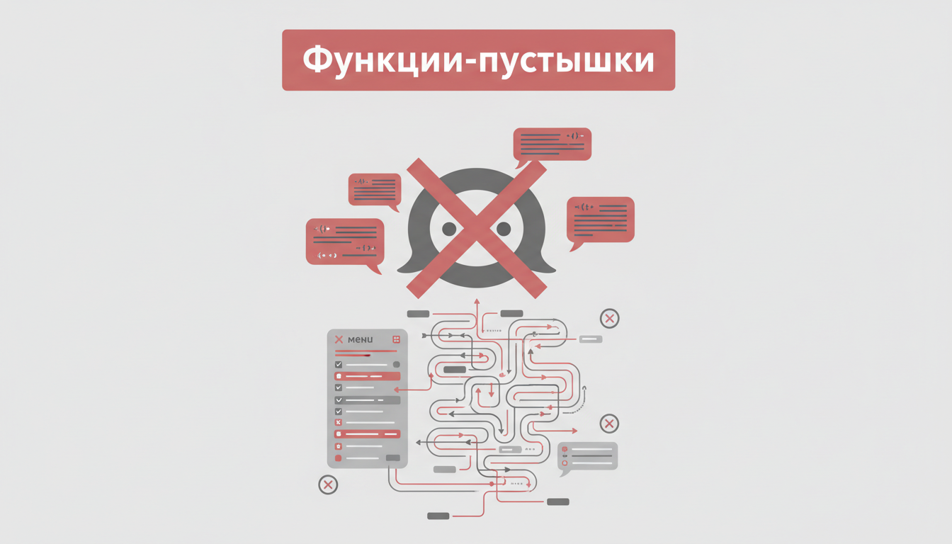 Функции-пустышки чат-бота: спам-рассылки, лабиринты меню, шаблонные ответы